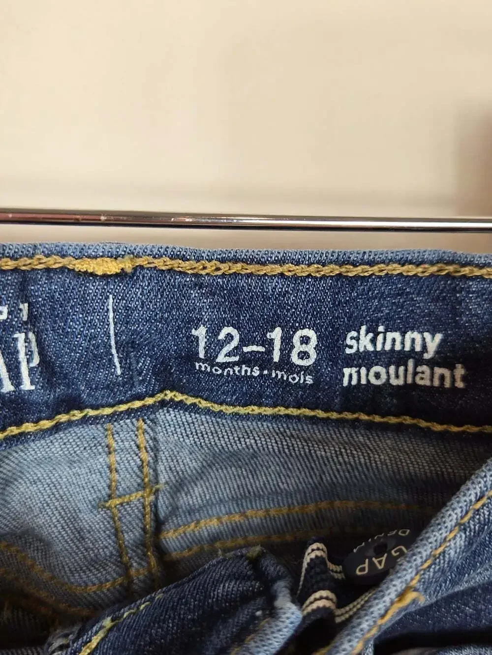 Baby GAP Skinny Jeans 12-18M Dark Wash Stretch Denim Toddler Y2K